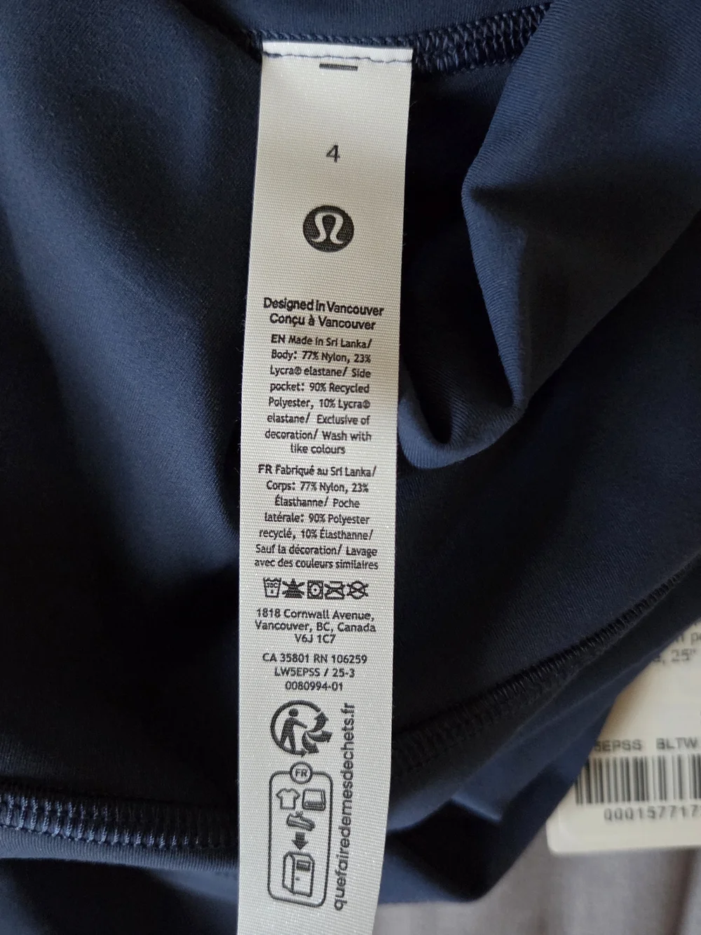 NWT Lululemon Wunder Train HR Tight 25" Pockets - Blue Twill (4) - Picture 4 of 4